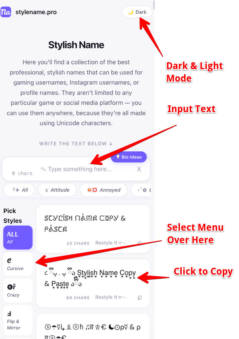 How to Use Stylish Name