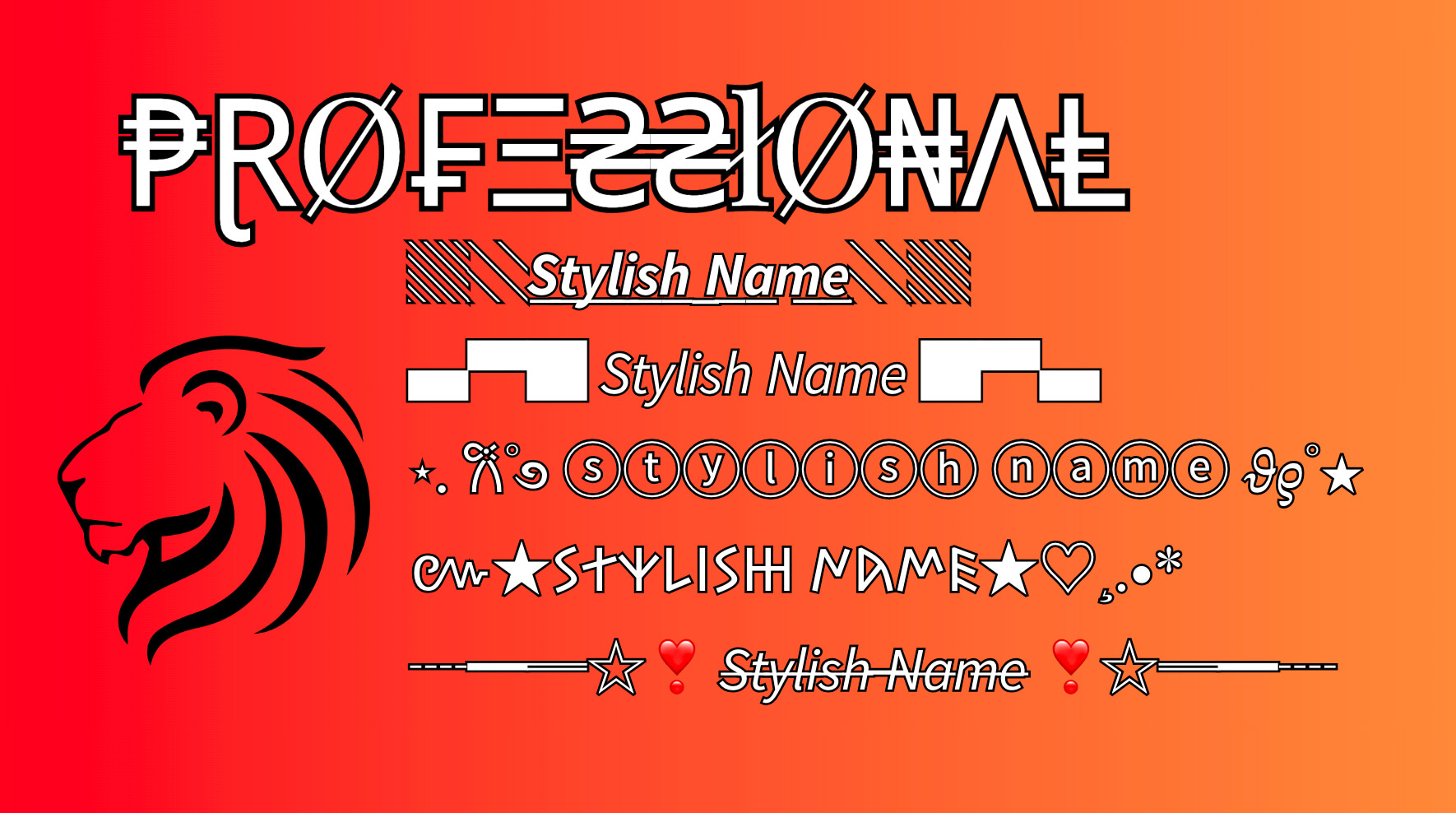 Professional Stylish Name
